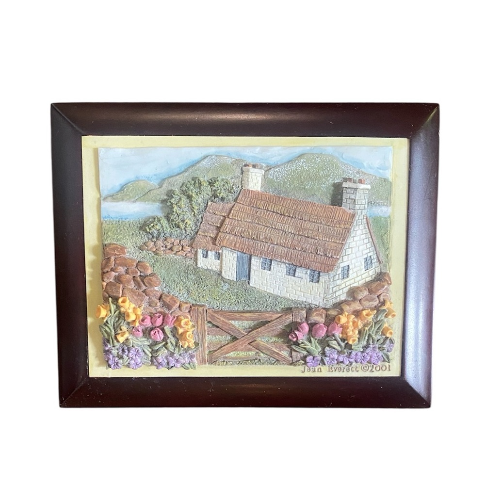 Gift of Sound Musical Rustic Cottage Scene Jewelry Box